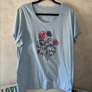 St. John's Bay Light Blue Floral Women's Tee
